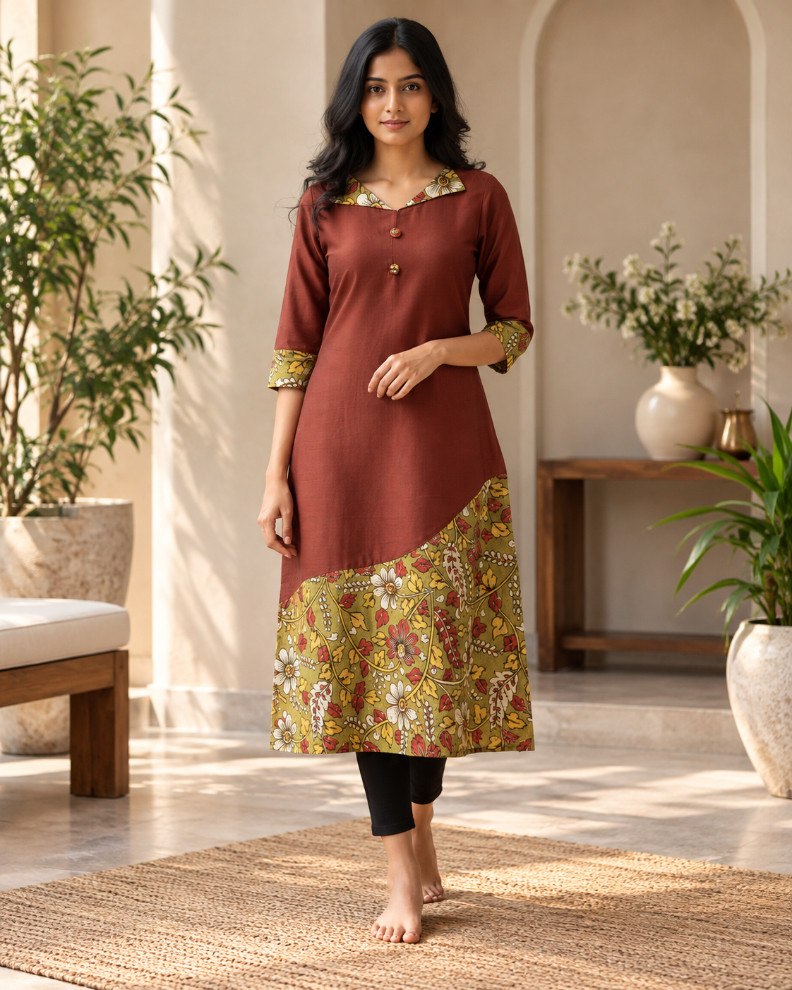 Floral Printed A-Line Kurti