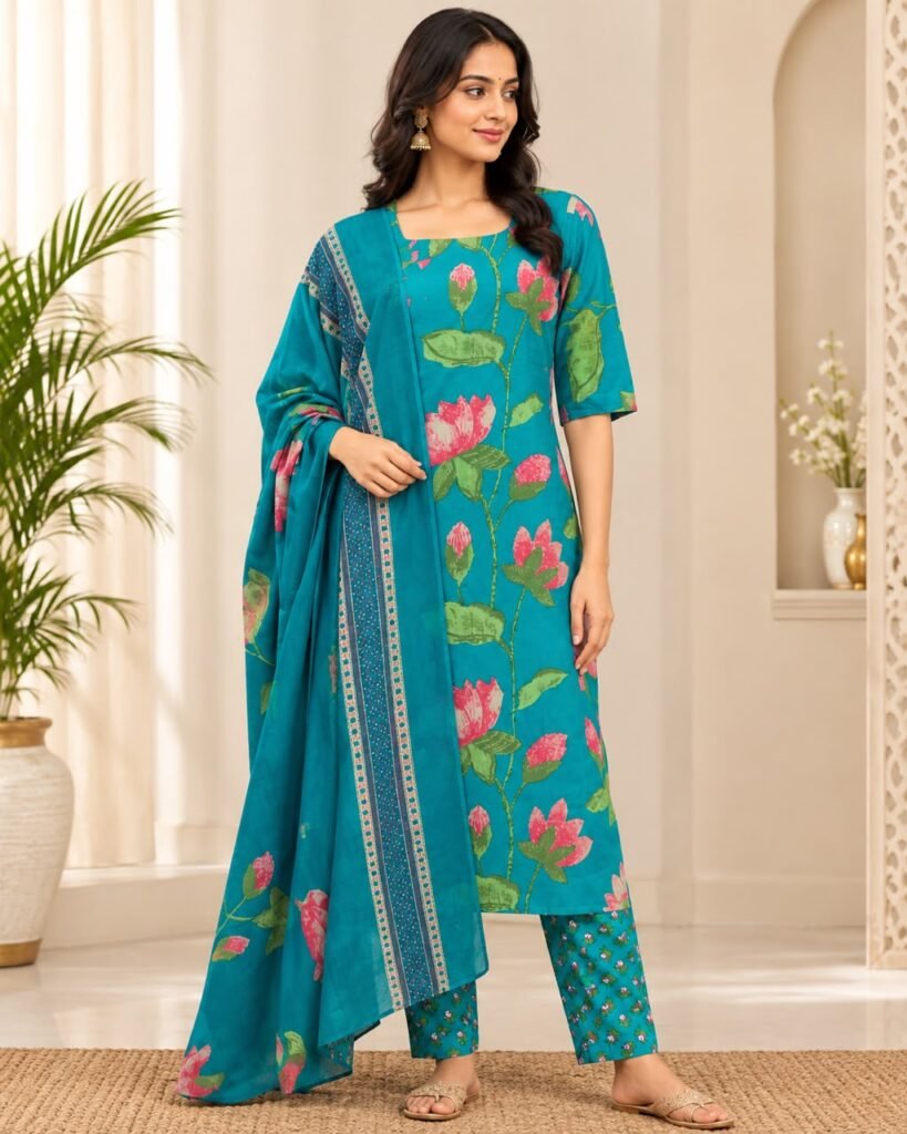 cotton 3 piece suites