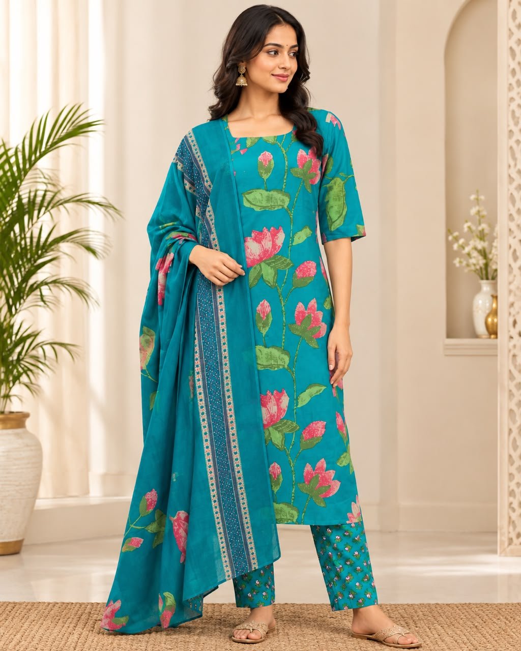 cotton 3 piece suites