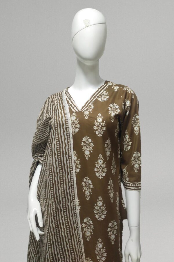 Brown Ethnic Kurti with Dupatta